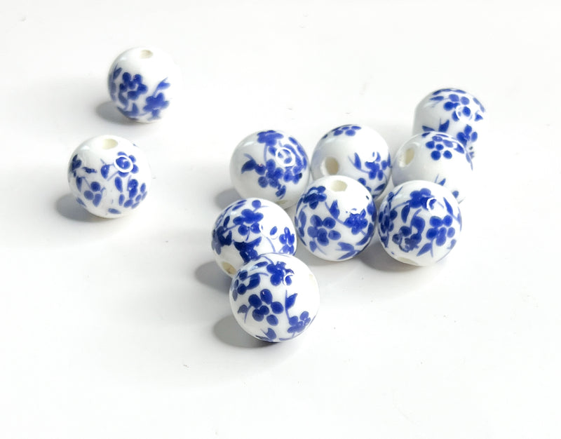 12mm Hand Painted Porcelain Beads