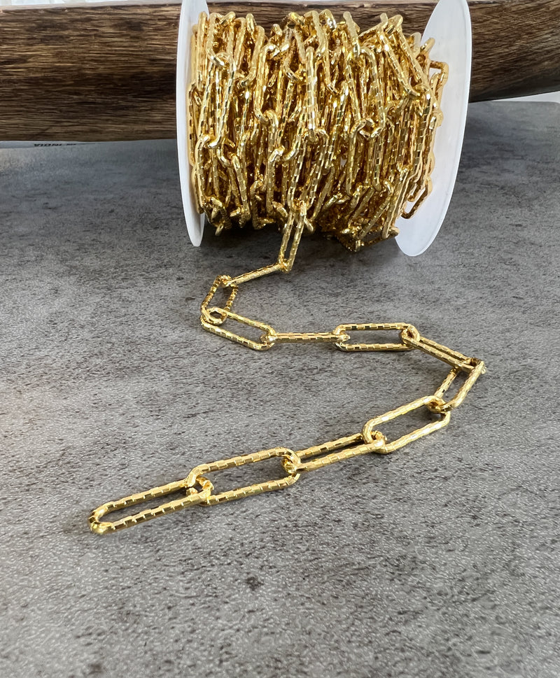 5x22mm Large Hammered Paperclip Chain