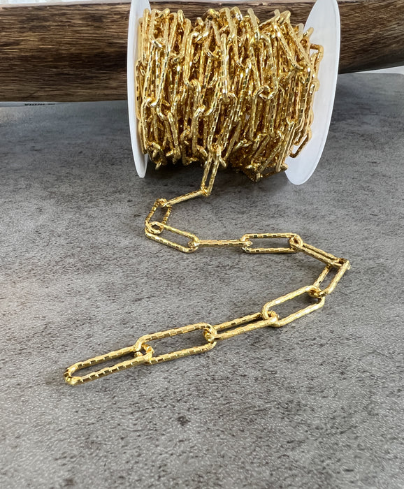 5x22mm Large Hammered Paperclip Chain