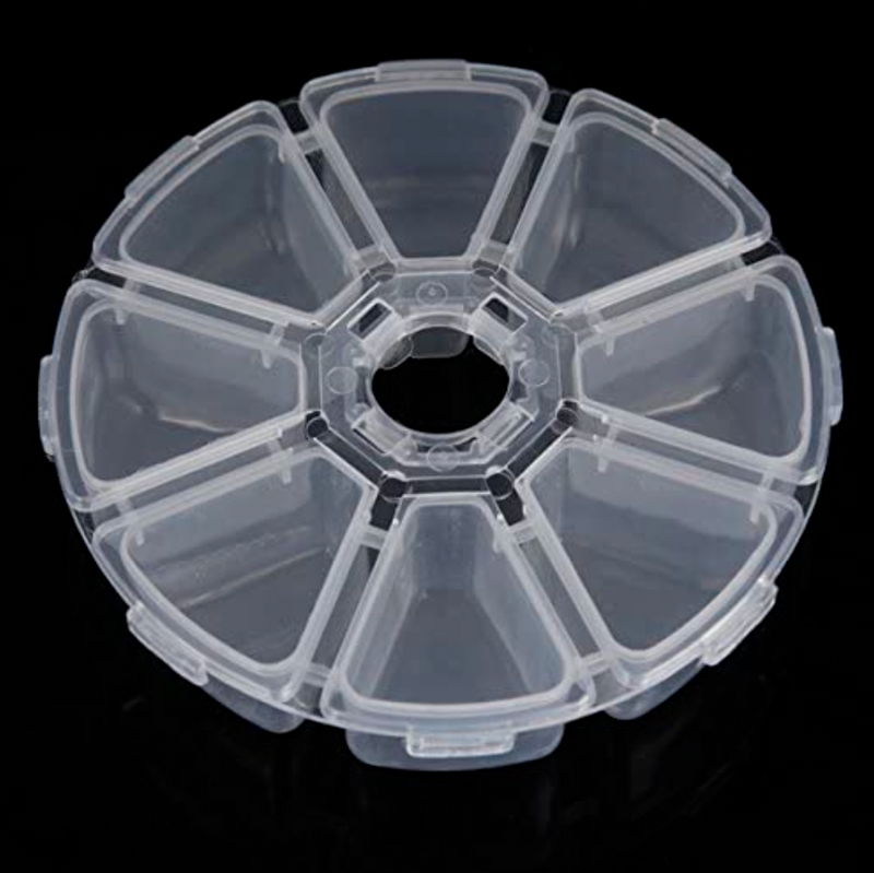 8 Compartment Small Round Storage Organizer | Bead Keeper |