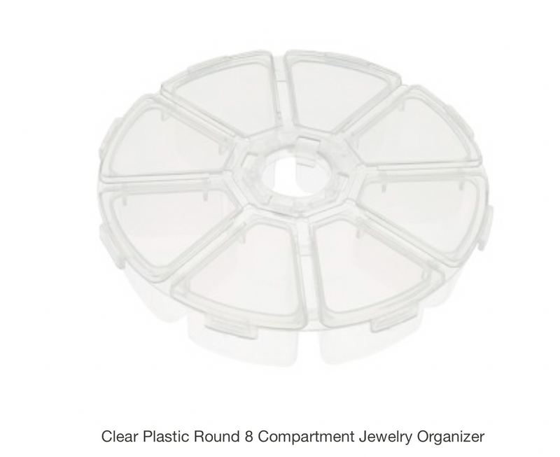 8 Compartment Small Round Storage Organizer | Bead Keeper |