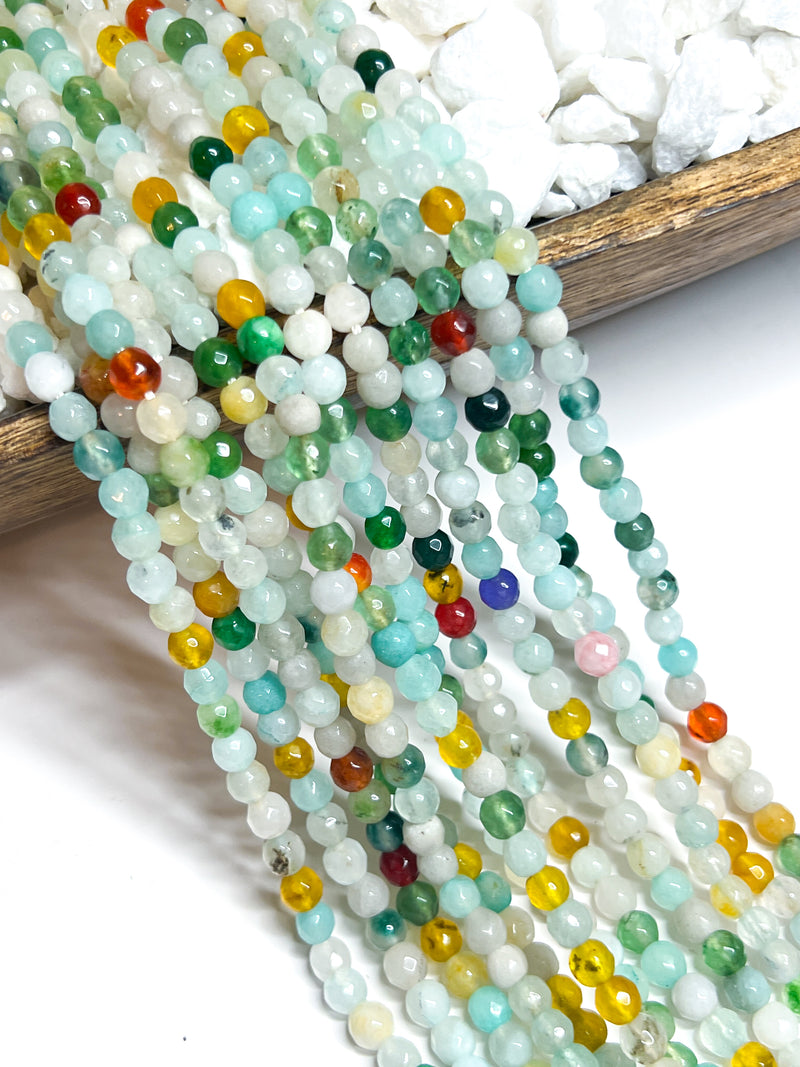 6mm Faceted Multicolor Agate