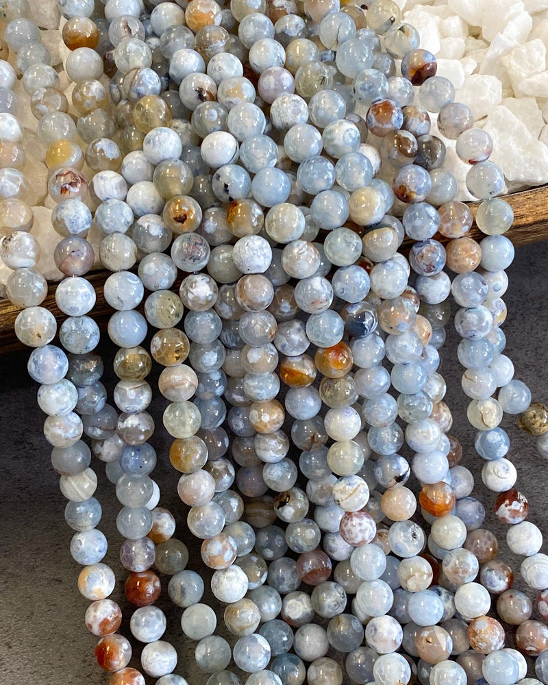 8mm Smooth Blue Fire Agate