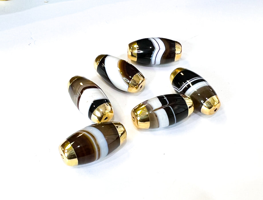 30mm Banded Agate Focal Beads