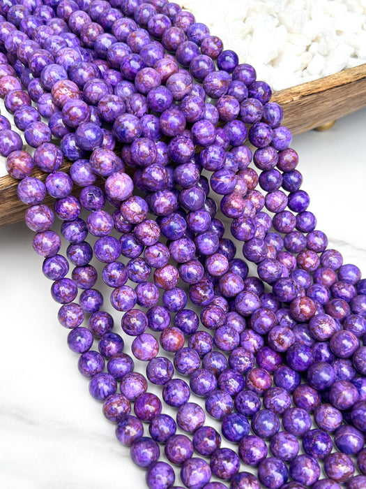 10mm Smooth Purple African Turquoise Gemstone Beads | Smooth African Turquoise | DIY Jewelry Designs | 37 Bps