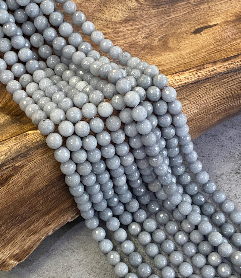 6mm Faceted Gray Jade