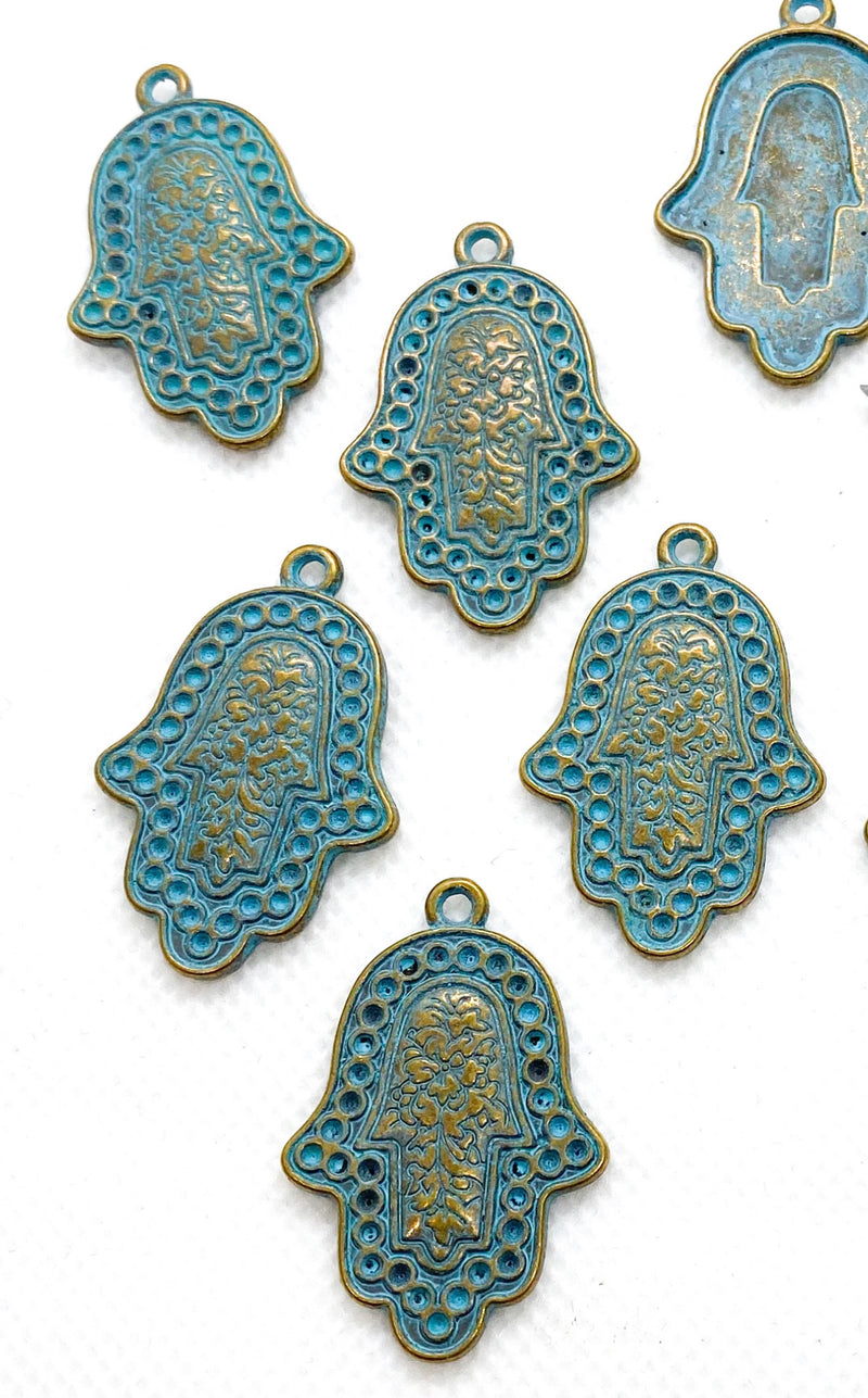 34mm Patina Hamsa Charms