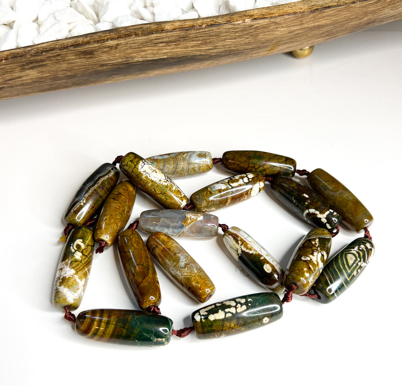 40mm Fire Agate Focal Beads