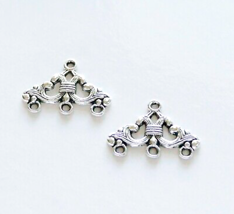 24mm x 16mm Antique Silver Hollow Chandelier Connectors | Alloy Tibetan Style Filigree Chandelier Link | Dangling Earring | 20 PCS | DIY