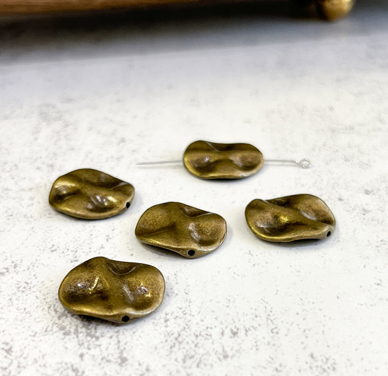 22mm Antique Bronze Wavy Flat Connectors | Connectors and Spacers | Antique Bronze | Wavy Metal Connectors | 5 pcs