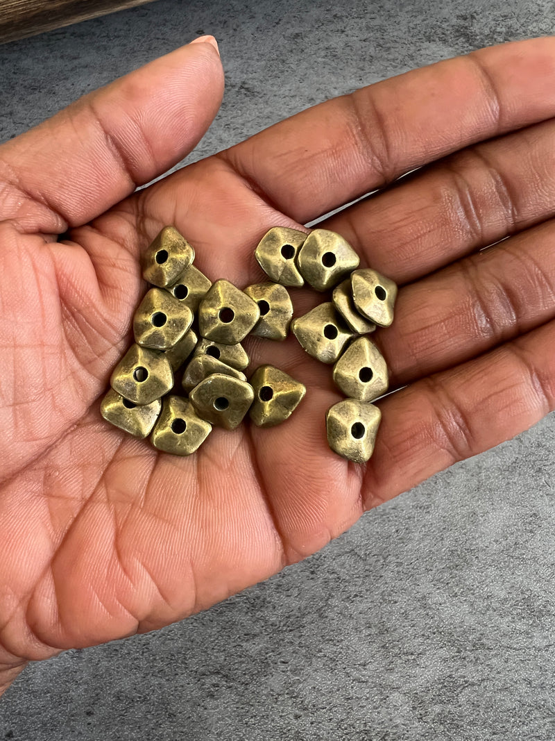 (20) Textured Antique Bronze Metal Disc Spacers | Metal Textured Spacer Beads | Antique Bronze Metal Beads | DIY Jewelry Design