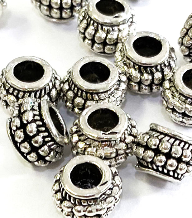 9mm Antique Silver Tibetan Style Spacer Beads
