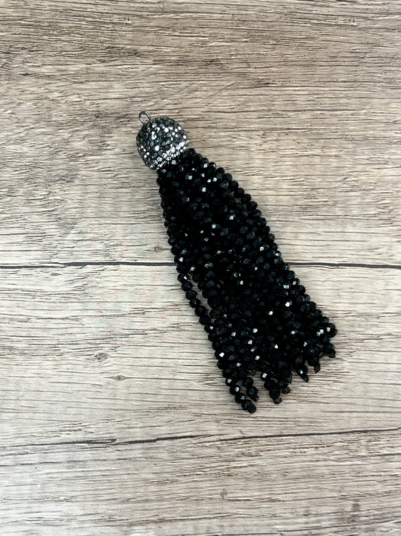 3” & 3.5" Beaded Tassels | Crystal Tassels | Tassels with Micro Pave' Caps | DIY Jewelry Designs | 1 Tassel