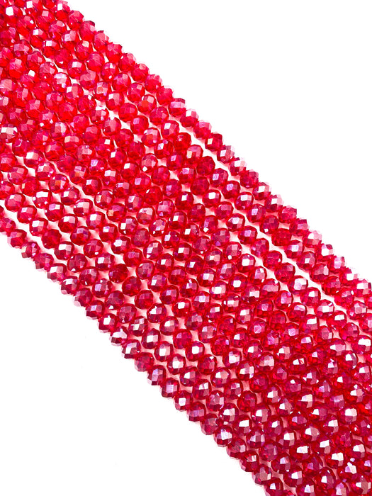 10mm Faceted Electroplated Crystal Rondelle Beads