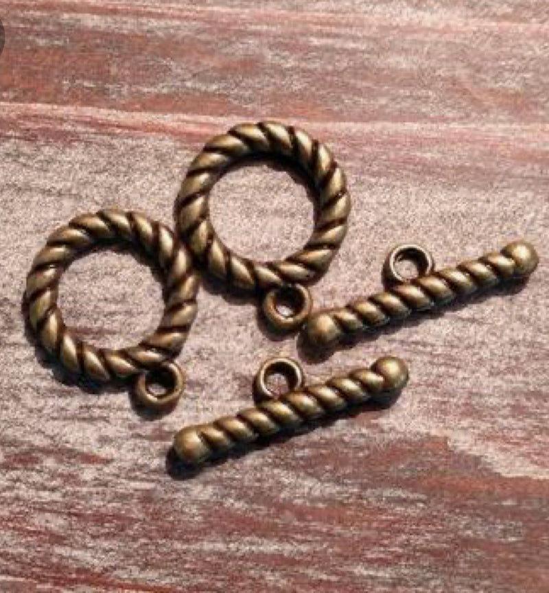 25mm Antique Copper Toggle Clasp