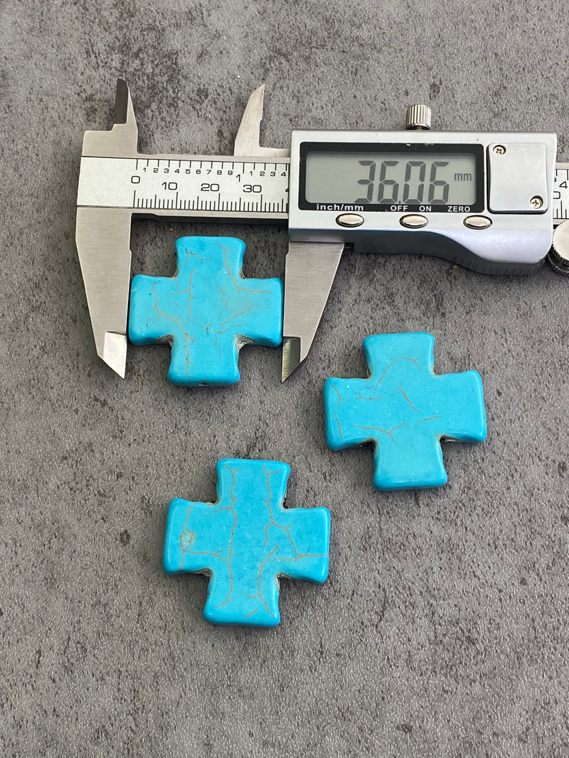 35mm - 36mm Magnesite Greek Cross Stone Beads with 1.5mm Hole | Magnesite Cross | Jewelry Making | DIY Jewelry Making | One Greek Cross