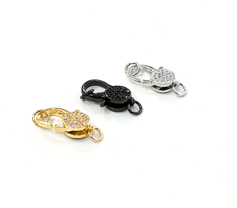12x25mm CZ Micro Pave Clasp | Gold Filled Lobster Clasp | Silver Lobster Clasp | Black Lobster Clasp | Micro Pave CZ Lobster Claw Clasps | Clasp for jewelry making | One Clasp