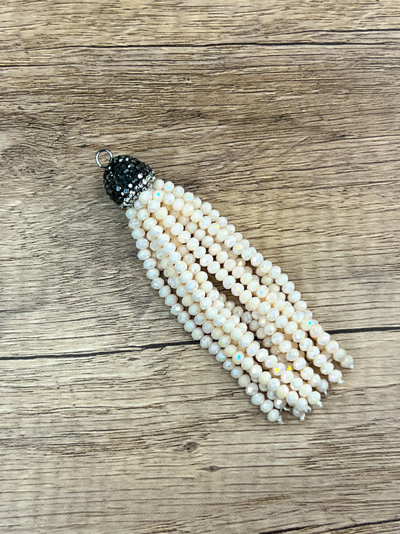 3” & 3.5" Beaded Tassels | Crystal Tassels | Tassels with Micro Pave' Caps | DIY Jewelry Designs | 1 Tassel