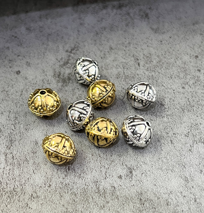 16mm Tibetan Style Metal Beads
