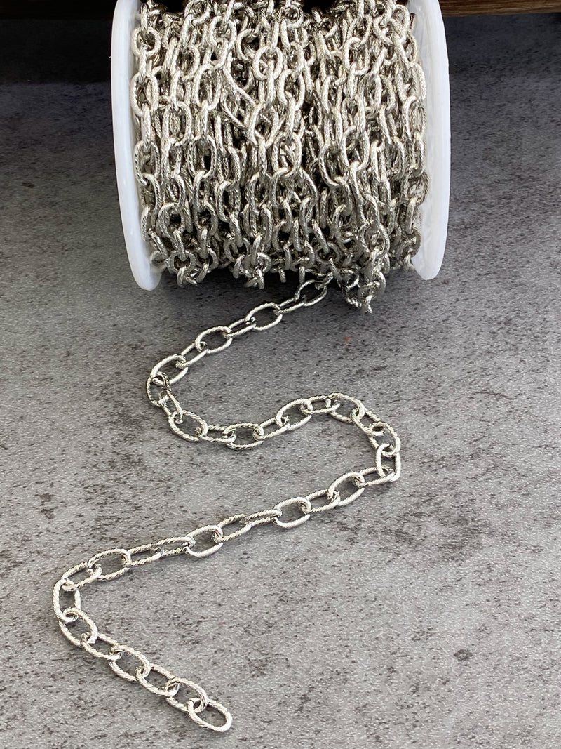 9x6mm Silver Oval Chain
