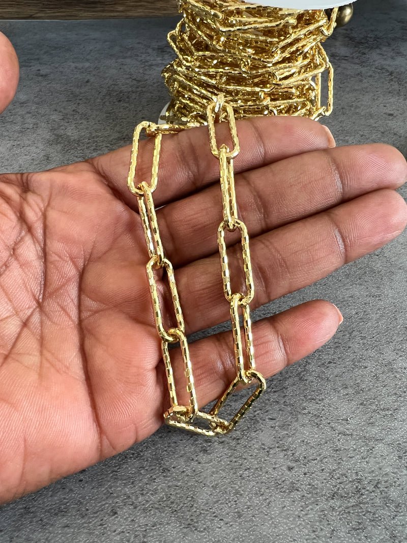 5x22mm Large Hammered Paperclip Chain