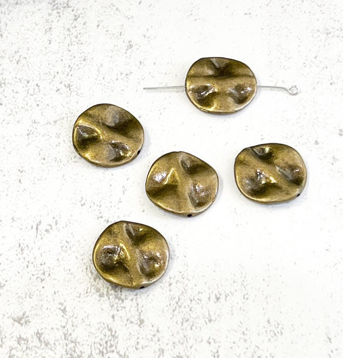 22mm Antique Bronze Wavy Flat Connectors | Connectors and Spacers | Antique Bronze | Wavy Metal Connectors | 5 pcs