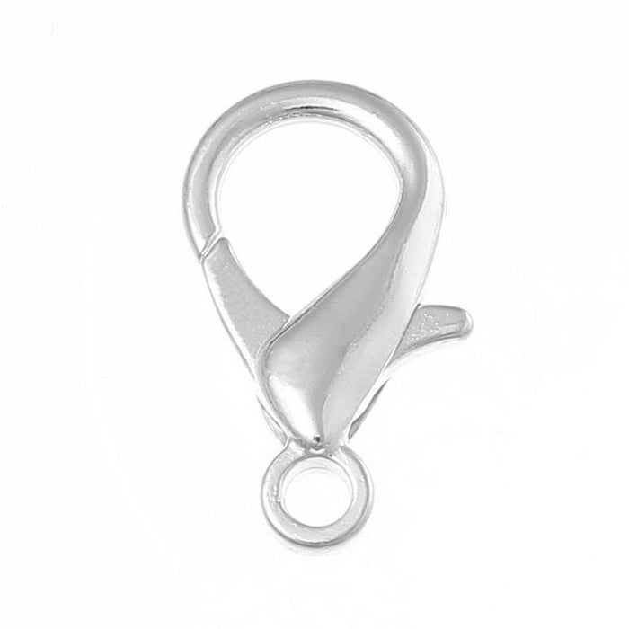 5 Large Bright Silver Plated Lobster Clasps | 23mm x 12mm | 5pcs