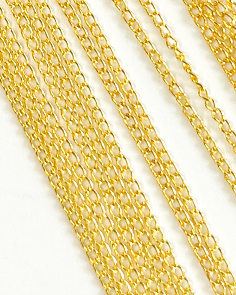 24” Small Link 24K Plated Gold Chain