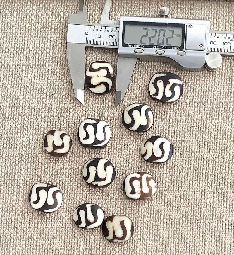 Flat Bone Beads