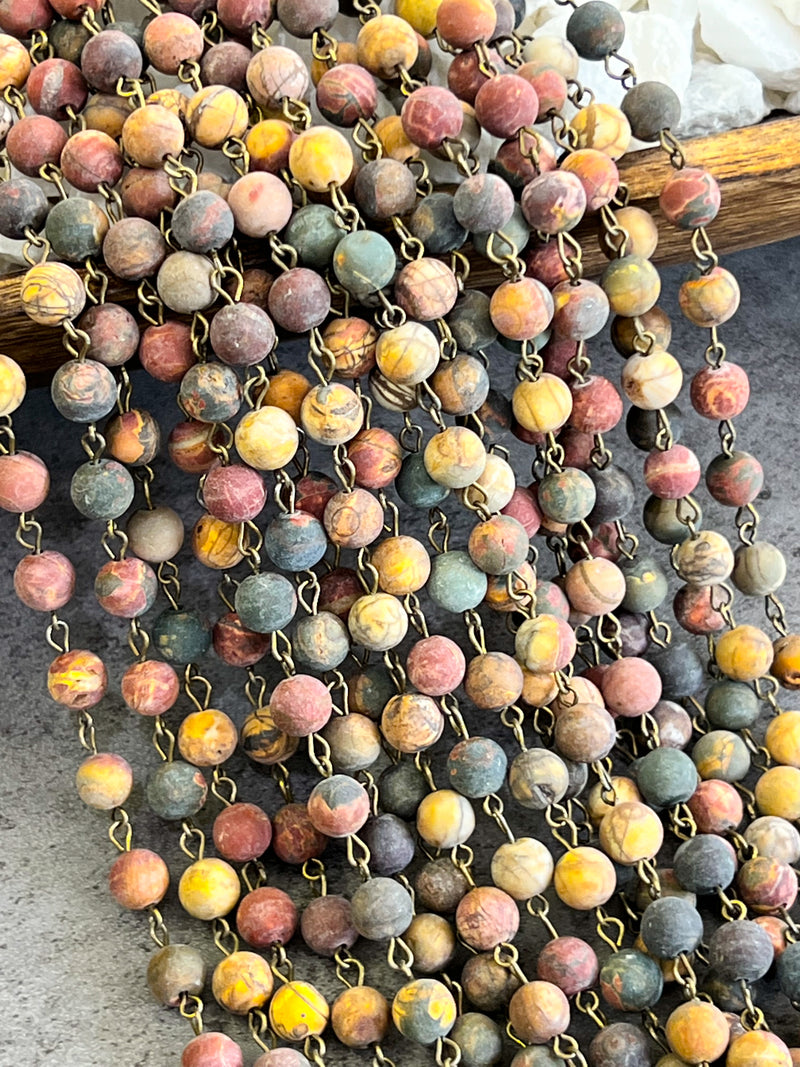 8mm Matte River Creek Jasper Chain