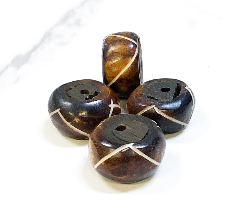 Approximately 25x15mm Batik Bone Beads