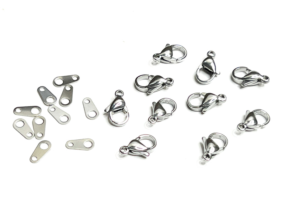 10 Pcs Stainless Steel (12x6mm) Lobster Clasp | Stainless Steel Lobster Claw Clasps for Jewelry Making