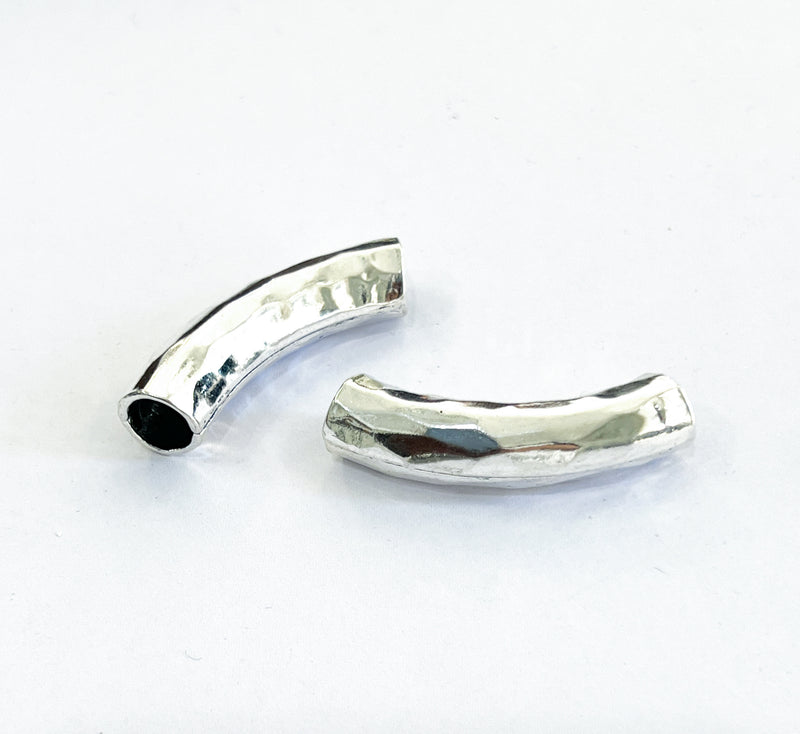 10x42mm Tibetan Silver Metal Tube Beads