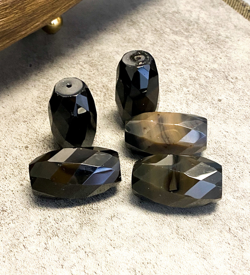 25x47mm Faceted Agate Focal Beads