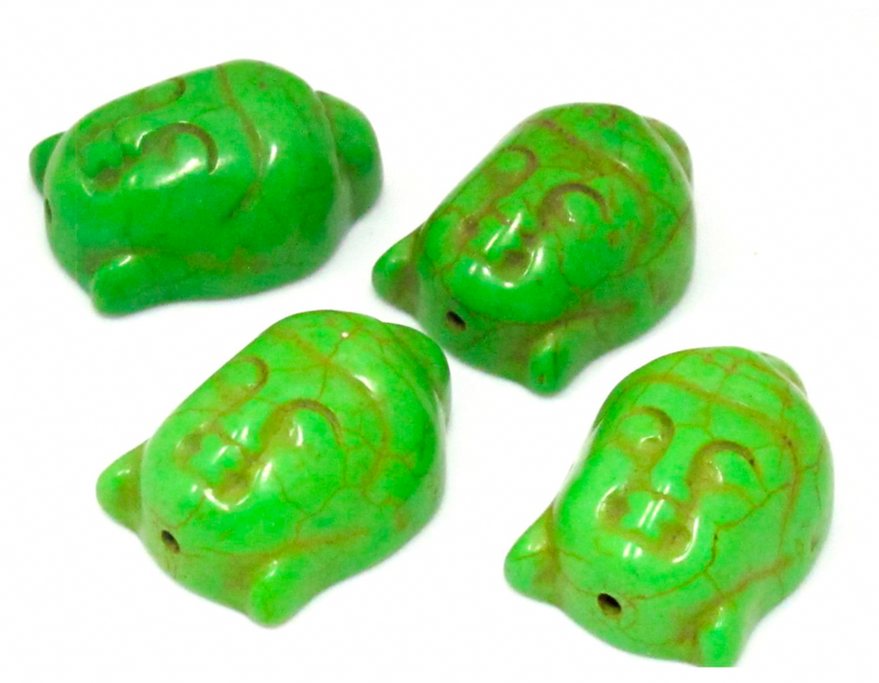 30mm Magnesite Buddha Head | Mixed Colors | Carved Buddha Beads | DIY Jewelry Designs | 1 piece