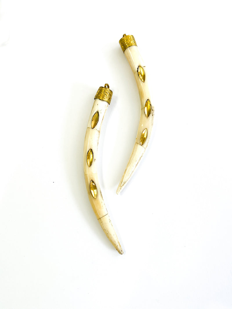 Bone and Horn Tusk Pendants