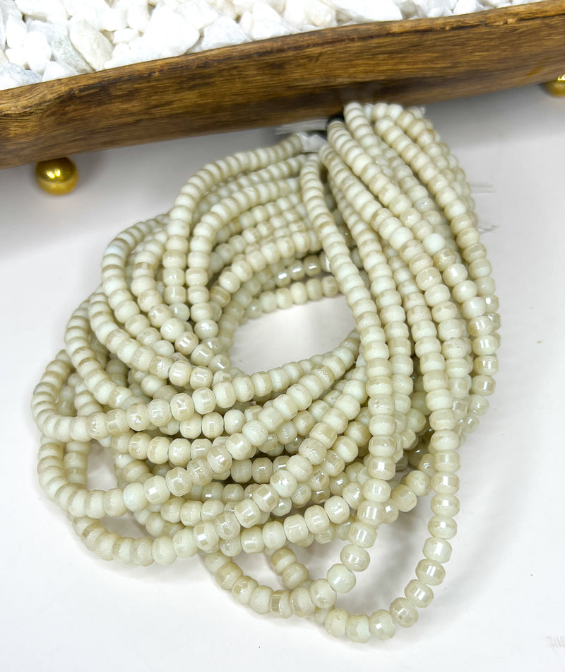 6mm Frosted Striped Beads | 4 Different Colors of 6mm Frosted Striped Glass Beads | DIY Jewelry Making | 15" Strand |68 Beads per Strand