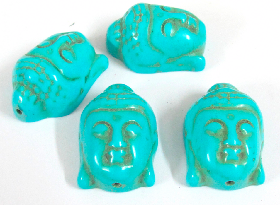 30mm Magnesite Buddha Head | Mixed Colors | Carved Buddha Beads | DIY Jewelry Designs | 1 piece