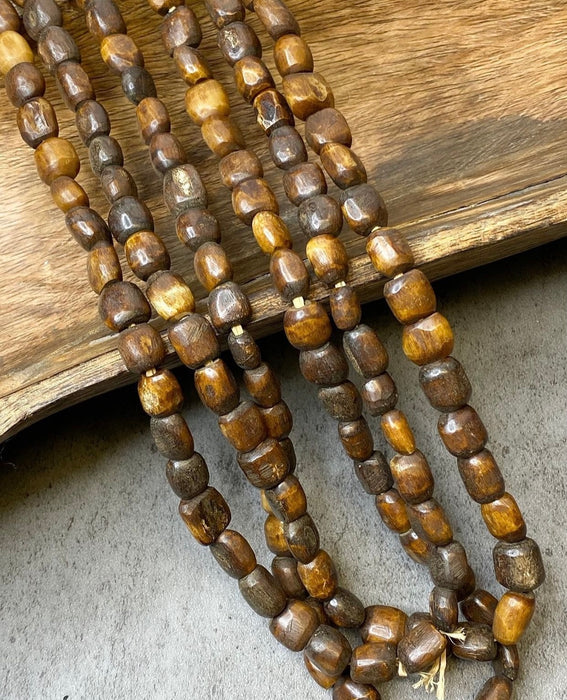 Small Batik Bone Beads