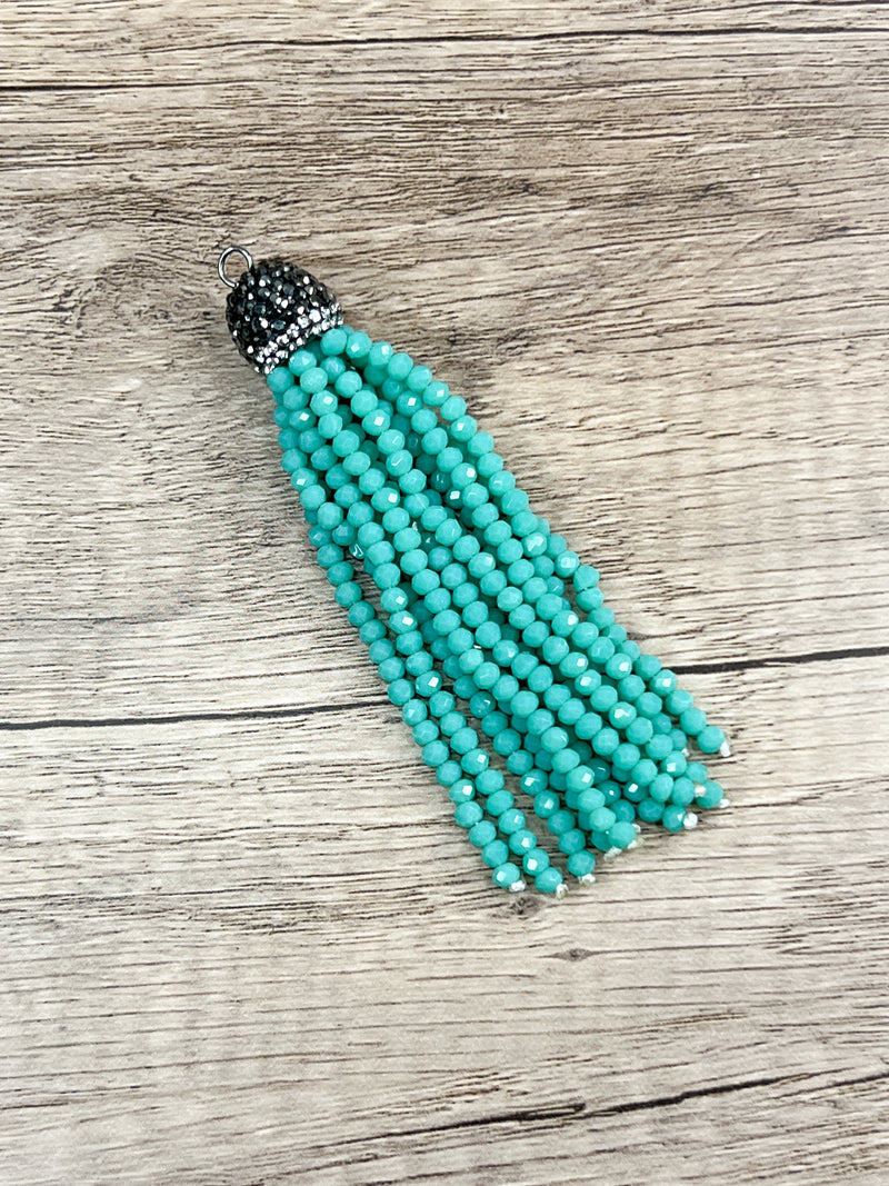 3” & 3.5" Beaded Tassels | Crystal Tassels | Tassels with Micro Pave' Caps | DIY Jewelry Designs | 1 Tassel