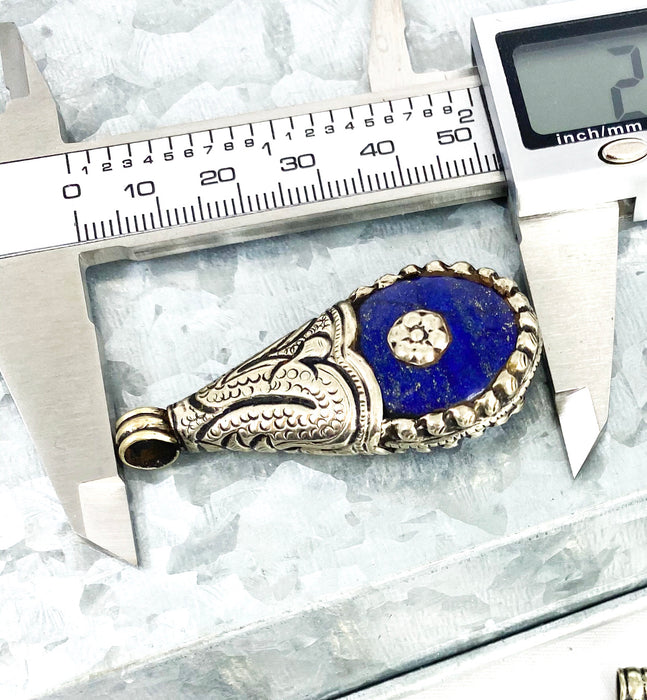 Tibetan Style Lapis Lazuli Pendant | Lapis Lazuli Gemstone Pendant | Pendants for Necklaces |1pcs