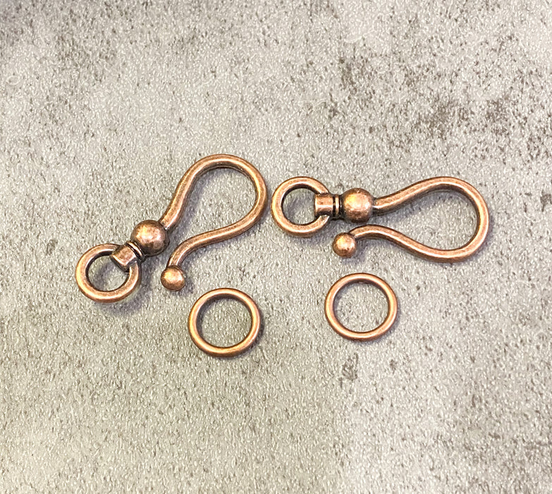 Large Copper Plated Hook and Eye Clasp