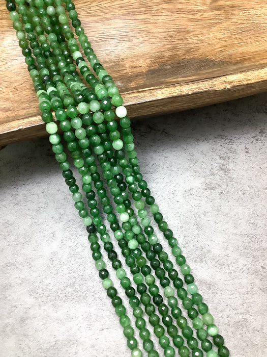 6mm Faceted Green Jade