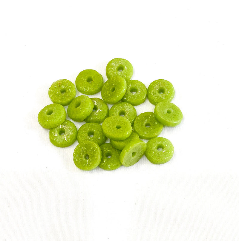 14mm African Glass Spacer Disc Beads | Krobo glass spacer beads | Multiple colors | DIY Jewelry Designs | 10 pieces