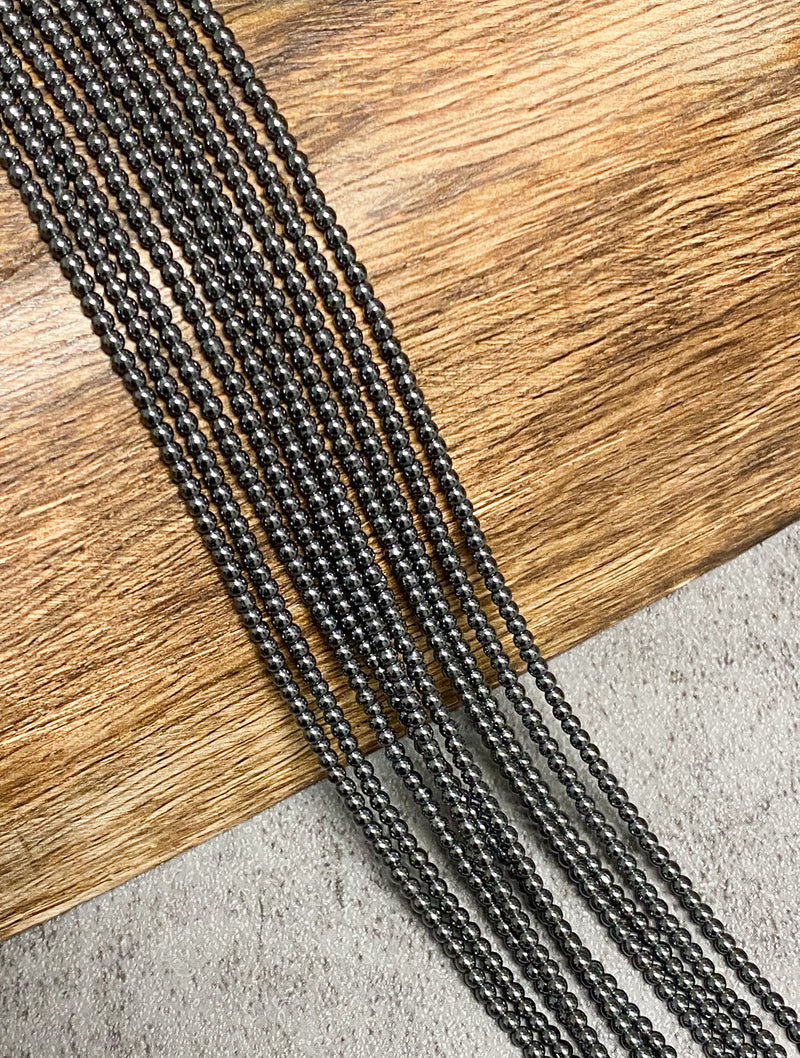 2mm Smooth Round Hematite Beads