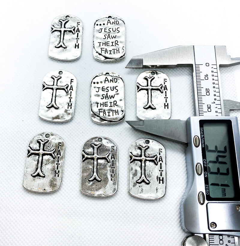 Silver “Faith” Tag Charms