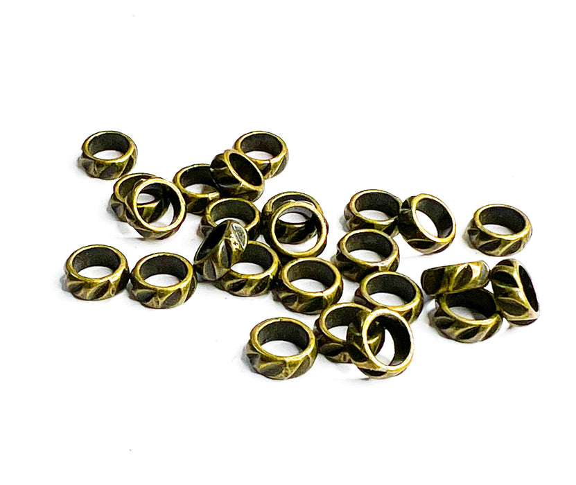 (25) 5x7mm Textured Metal Beads | Metal Textured Spacer Beads | Metal Beads | DIY Jewelry Design