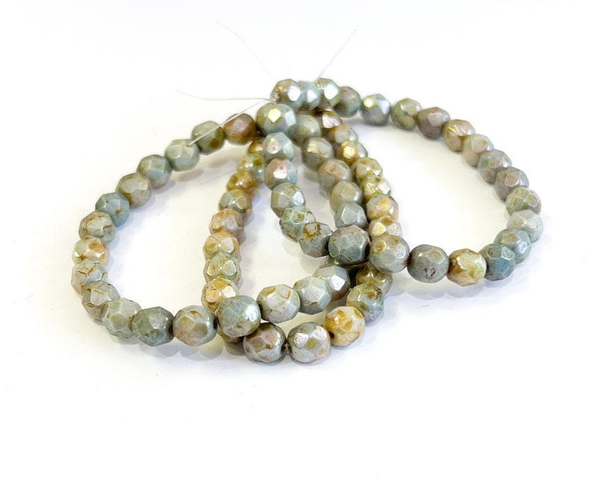 6mm Faceted Round Fire Polished Beads