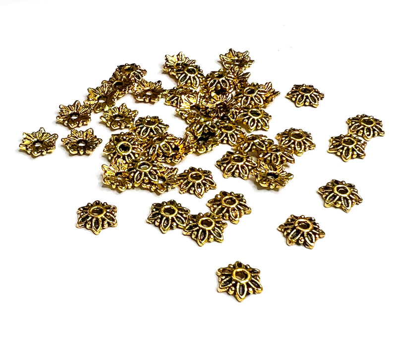 7mm Gold Metal Flower Bead Caps | Flower Bead Caps | DIY Jewelry Designs | 50Pcs