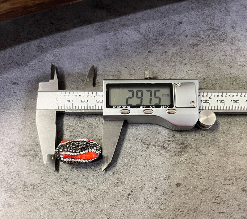 29-31mm Orange Coral Pave Focals